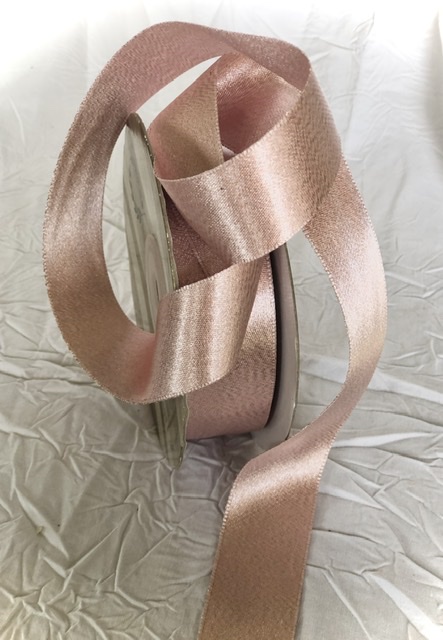 Satin Ribbon Double-sided Powder Pink/Copper R57