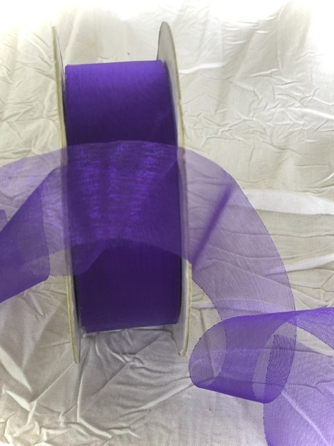 Organza Ribbon - Cut Edge Purple -R1
