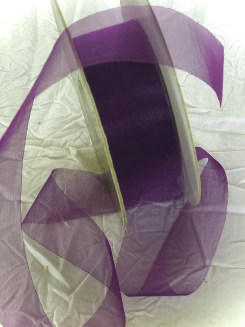 Organza Ribbon - Cut-edge - Purple R13