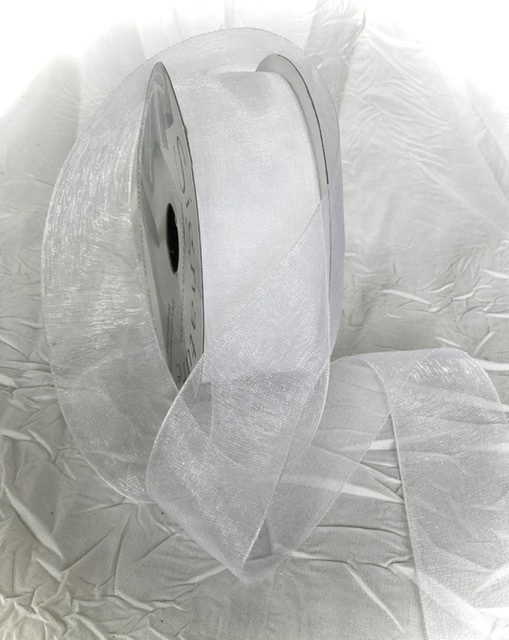Organza Ribbon - Sealed-edge - White R25