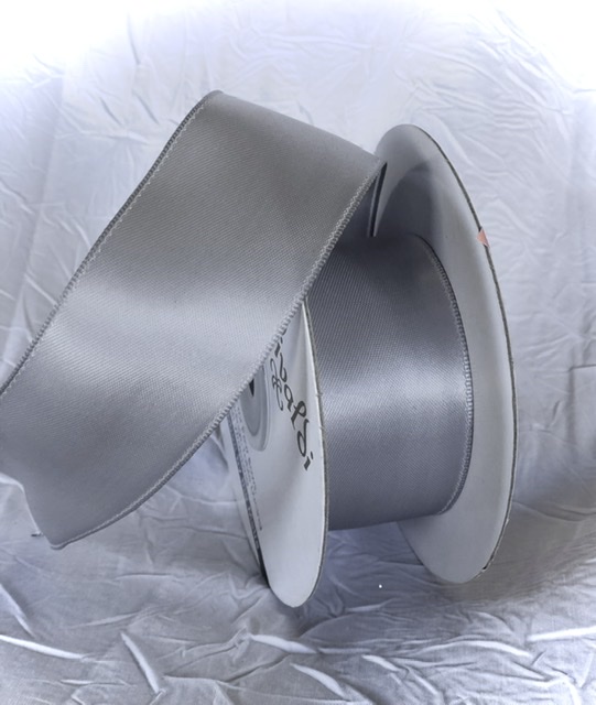 Satin Ribbon wire-edge Silver Grey R257
