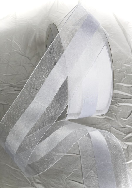 Organza Ribbon - Rolled-edged - White R89 - Click Image to Close